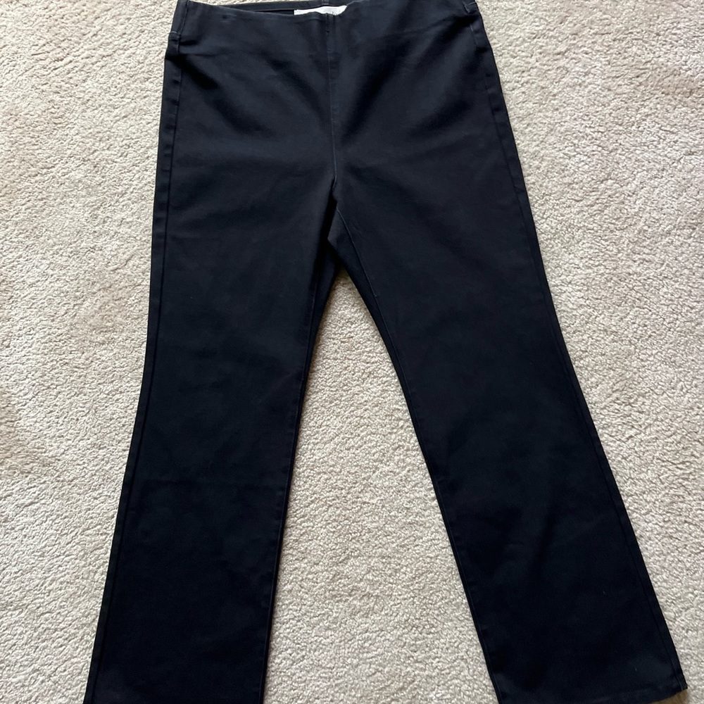 Soft Surroundings 2CW18 The Ultimate Denim Pull-On Bootcut Jeans in Black Large